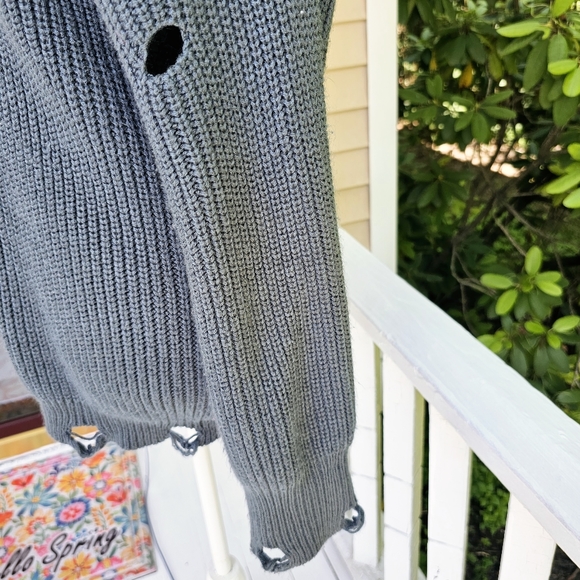 (2) Cold Shoulder Distressed Sweater Collection - Picture 8 of 10